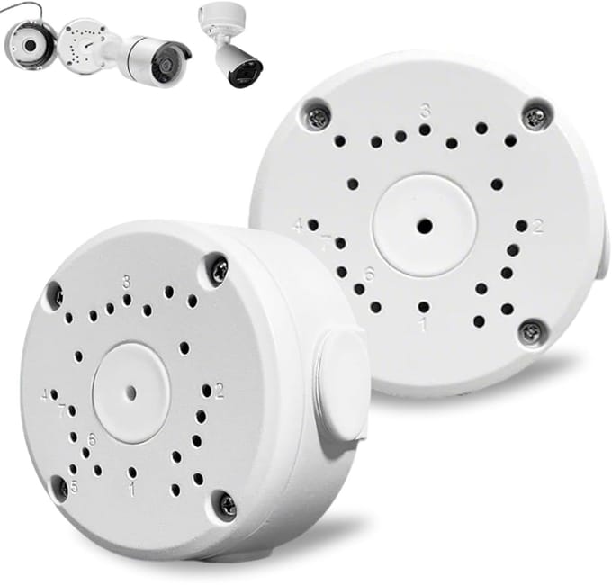Camera Aansluitdozen - Montageboxen Beveiliging - Binnen Buiten - Waterdicht Aluminium - 10.5cm x 4.8cm - Wit
