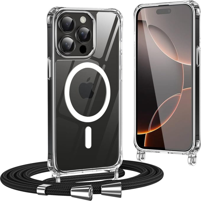 Geschikt voor Apple iPhone 16 Pro Max - Siliconen Sleutelkoord Back Cover Hoesje - Transparant