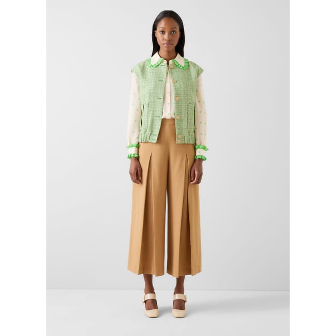 LK Bennett Effie Jacket Green Taglia: 8 | Gilet Outlet | Donna | Verde
