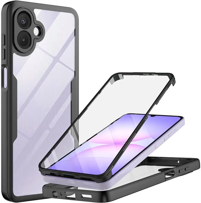 Hoesje geschikt voor Samsung Galaxy A07 4G - Techsuit ColorVerse 360 Case met Screenprotector - Zwart