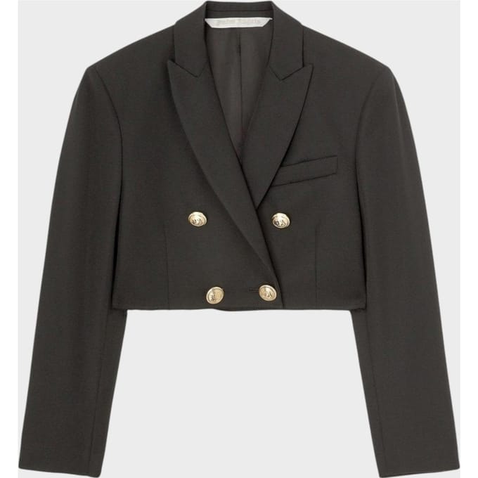 Palm Angels Cropped Blazer Zwart Goud