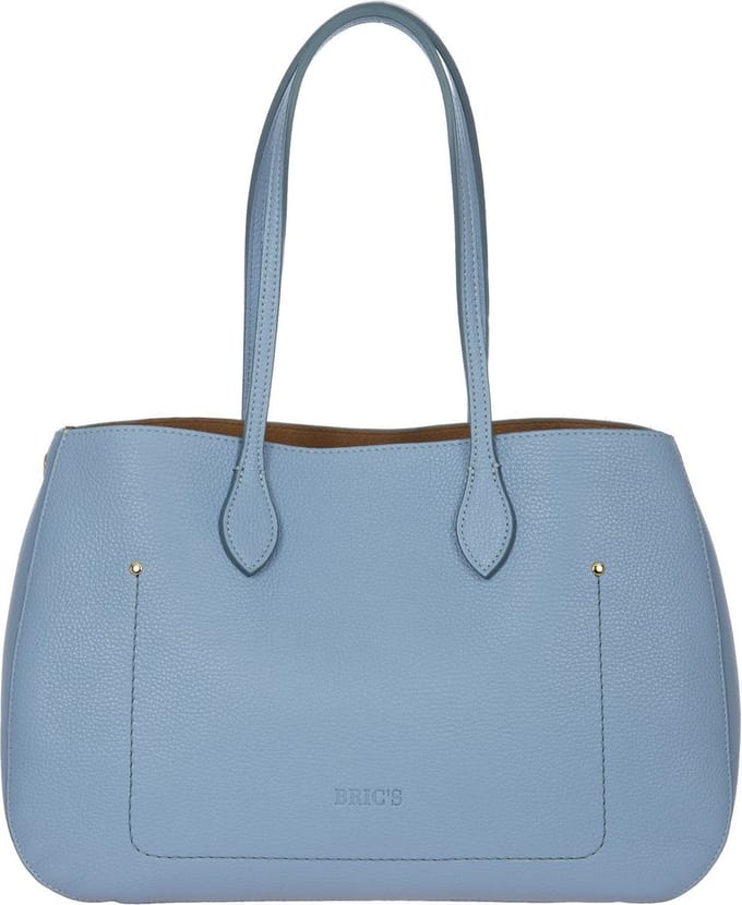 BRIC'S Leren Schoudertas Gondola Lavanda Bag Violet Lichtblauw
