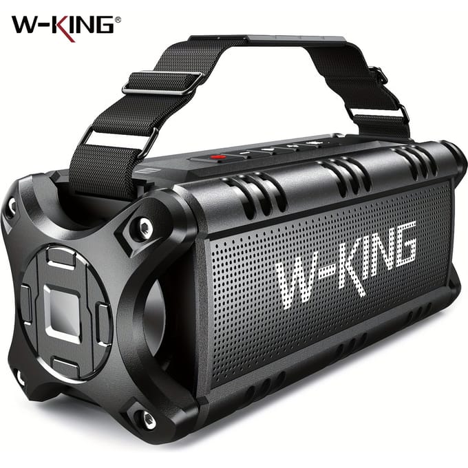 W-KING D8 Bluetooth-luidspreker, 50W RMS IPX6 waterdichte luidsprekers Bluetooth draadloos, grote draagbare partybox voor thuis, buiten, strand, zwembad