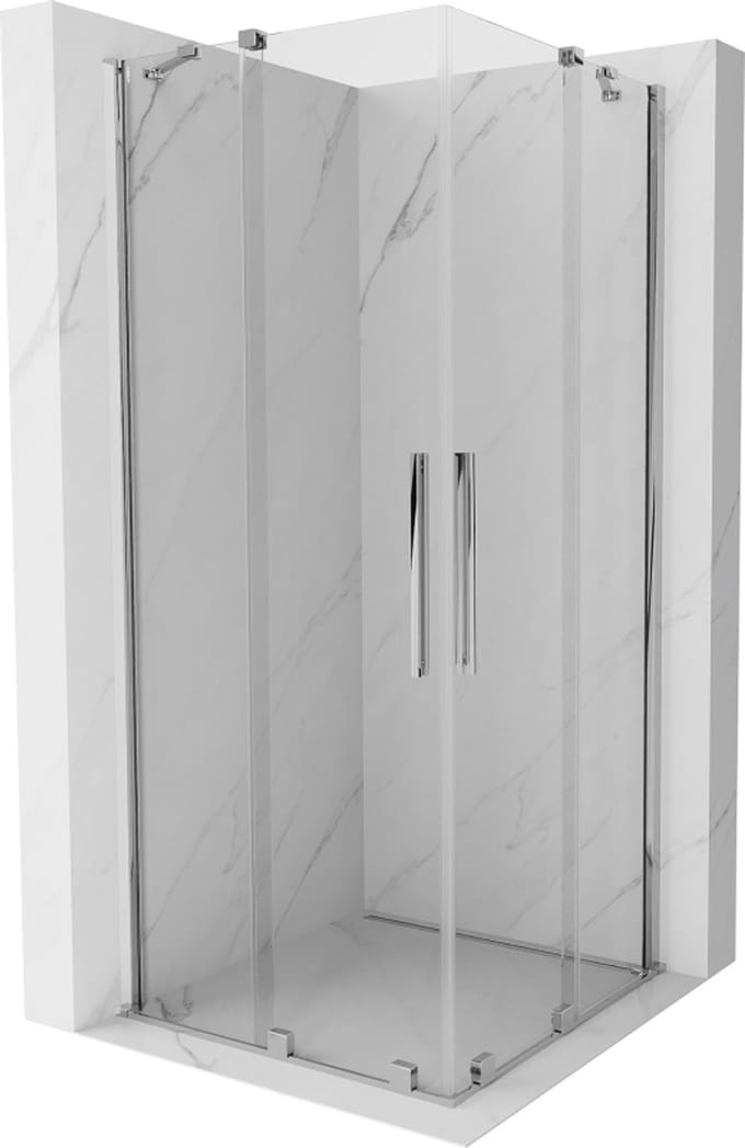 Mexen Velar Duo schuifdouchecabine 80 x 80 , transparant, chroom - 871-080-080-02-01