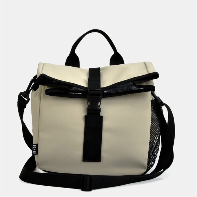Fietstas voor aan het Stuur Off/White - koeltas - stuurtas - schoudertas - lunchtas
