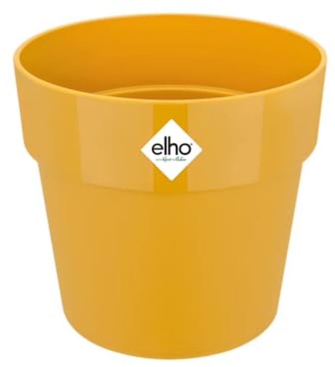 Ronde Bloempot voor Binnen - Ø 40,5 x H 14,5 cm - Okergeel