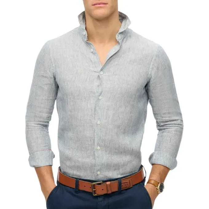 Superdry Vacation Linnen LS Overhemd Heren - Maat L