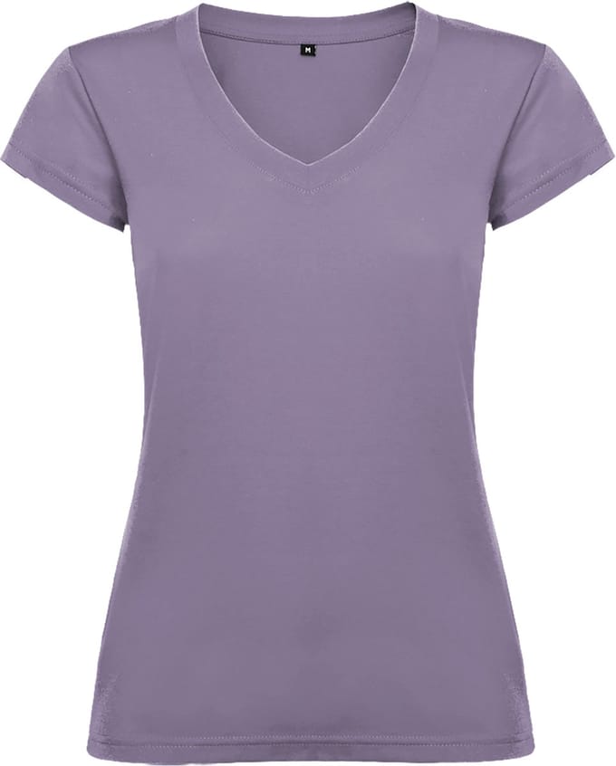 Dames V-hals getailleerd t-shirt model Victoria Lavendel maat S