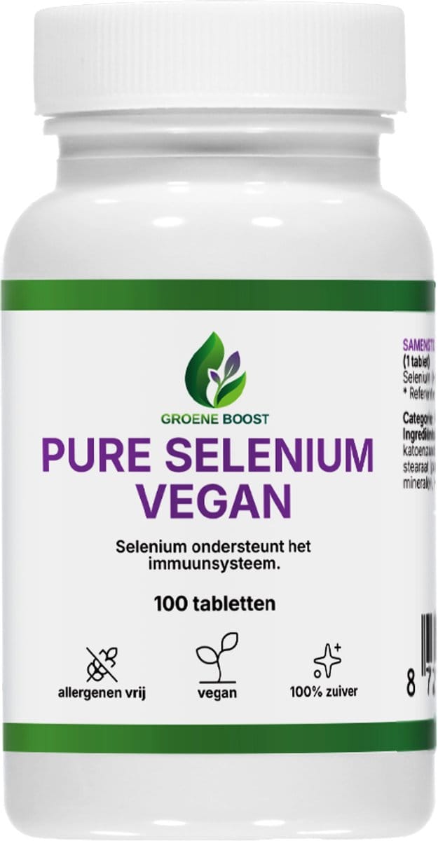Groene Boost Selenium Vegan Supplement – 100 Tabletten – Selenium Antioxidant