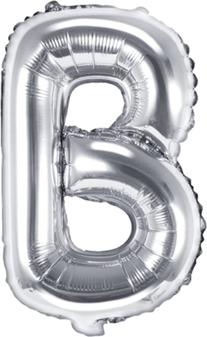 Partydeco - Folieballon Zilver Letter B (35 cm)