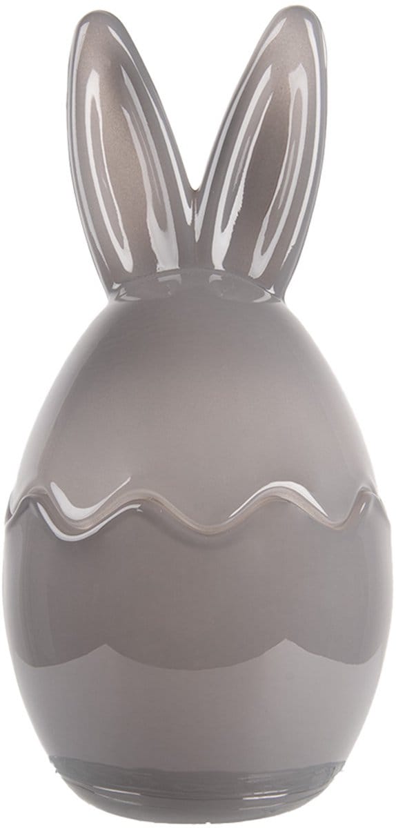 Clayre & Eef Glazen potje Ei Ø 9x17 cm Grijs Glas