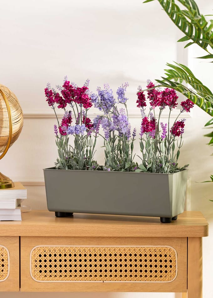 HowHomely Salvia Serie - Plantenbak - Grijs-Groen - Modern Design - Duurzaam Polypropyleen