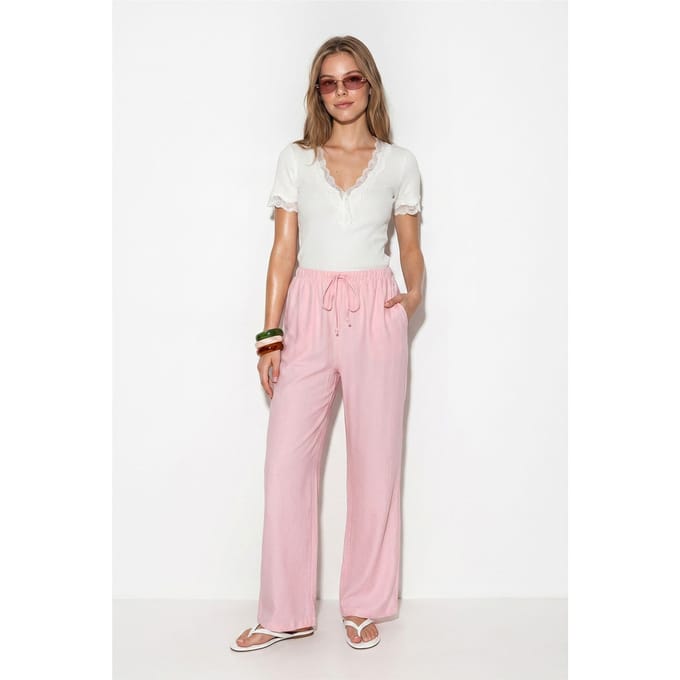 Dames Wijde Pijp Crêpe Broek