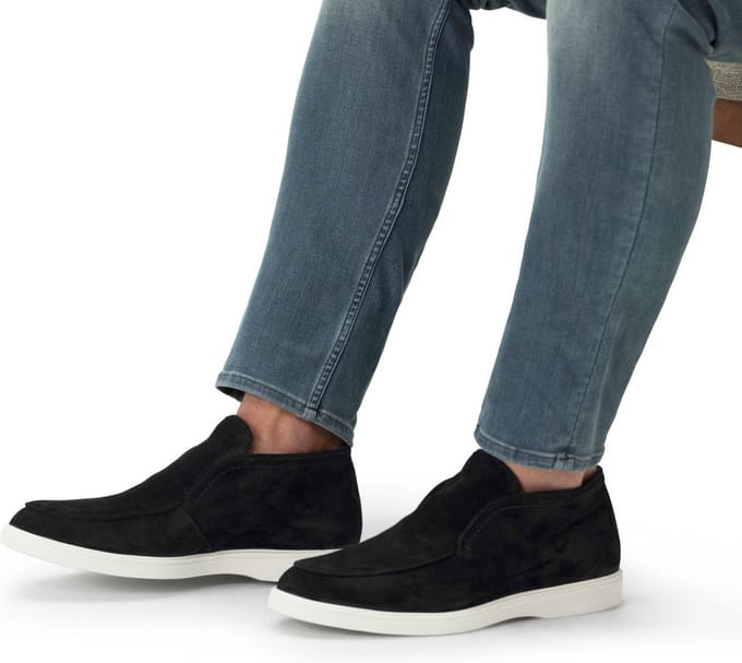 Manfield - Heren - Zwarte suède boots - Maat 41