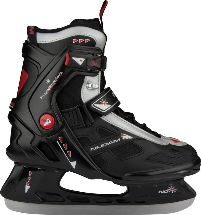 Nijdam IJshockeyschaats - Semi-Softboot - Zwart/Zilver - Maat 42