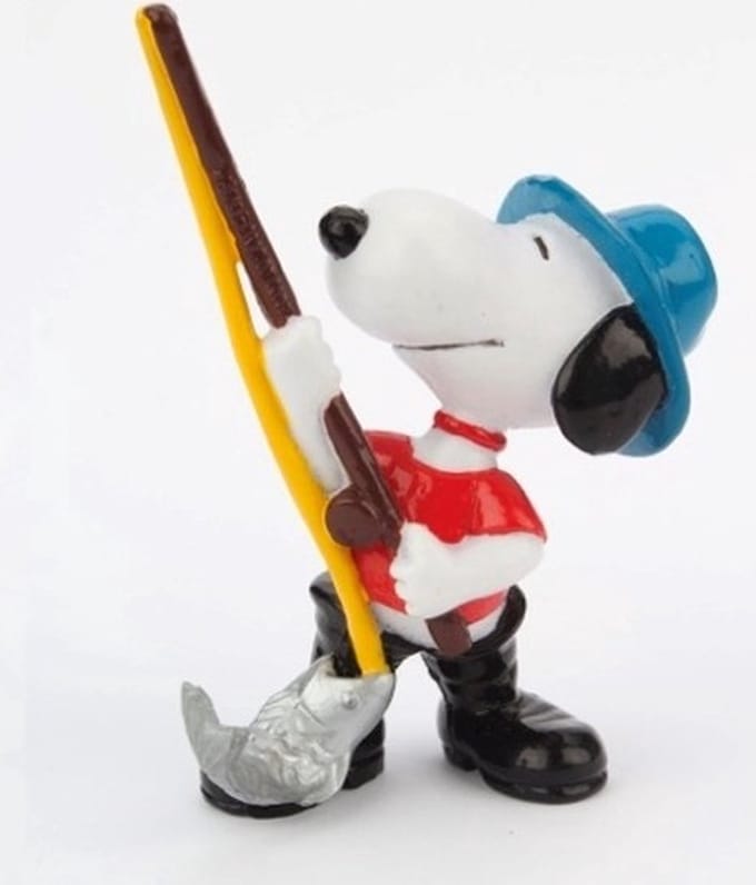 Peanuts - snoopy aan het vissen - visser - speelfiguur - 6 cm - schleich.