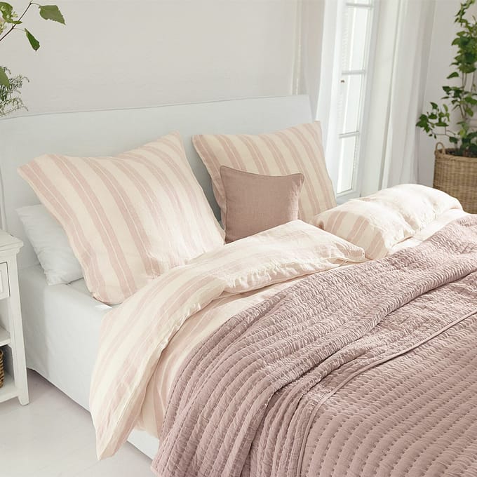 LOBERON Beddengoed Dordogne roze/crème