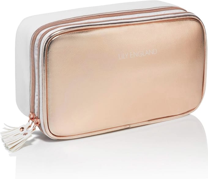Grote make-uptas voor vrouwen - Luxe en ruime toilettas in Roségoud