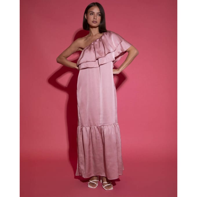 Studio Amaya Linne Dress Dames - Jurk - Lichtroze - Maat S