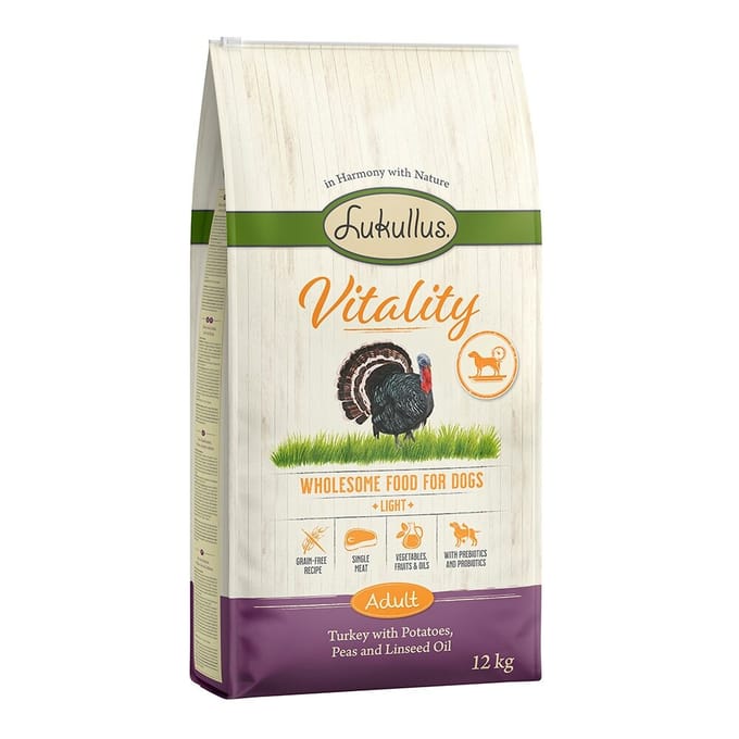 2x 12kg Lukullus Vitality Light Graanvrij Honden Droogvoer