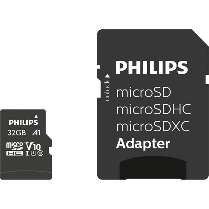 Philips FM32MP45B - Micro SDHC kaart 32GB incl. adapter - Class 10 - UHS-I U1