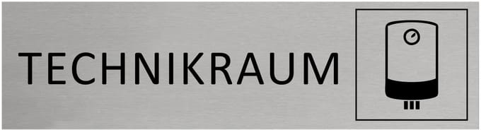 CombiCraft Aluminium Deurbordje "Technikraum " 165x45mm met tape
