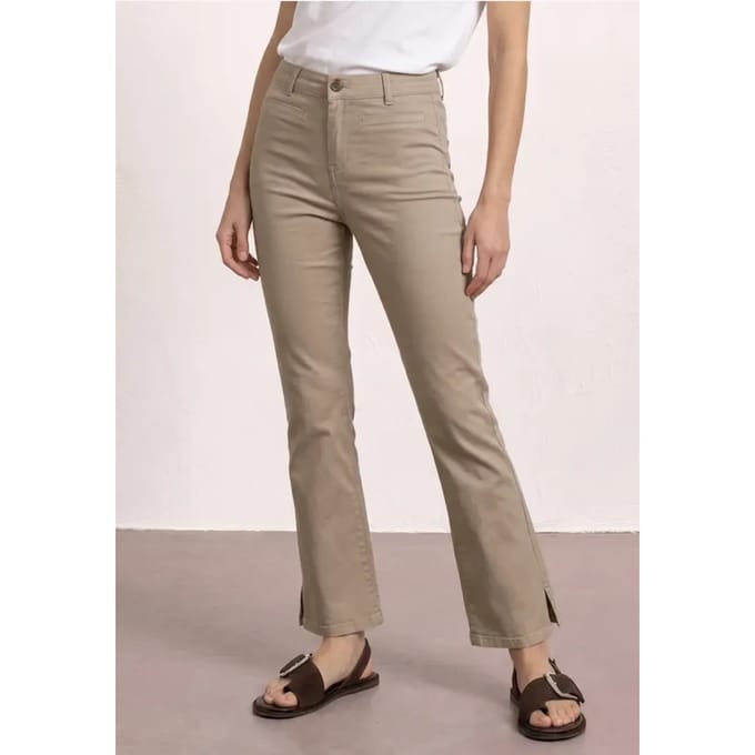 3/4 broek met flared pijpen in casual pasvorm