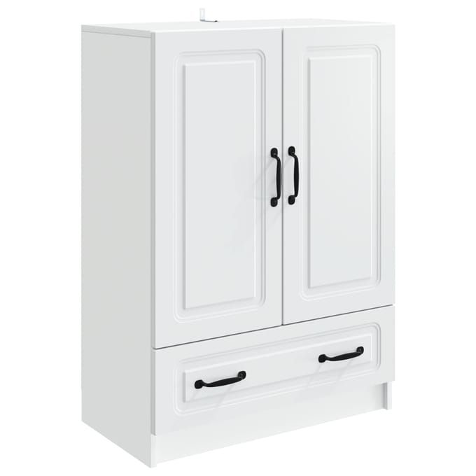 vidaXL - Dressoir - Wit - 66 - x - 34,5 - x - 92 - cm - Bewerkt - hout