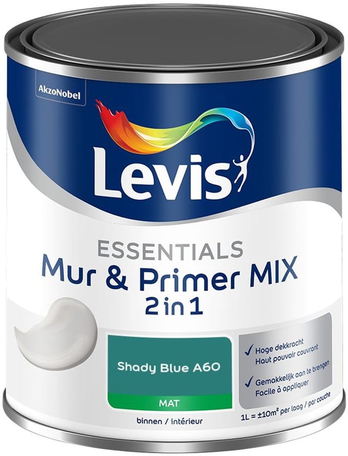 Levis - Essentials Mur & Primer Mix - Shady Blue A60 - Mengverf - 1 L