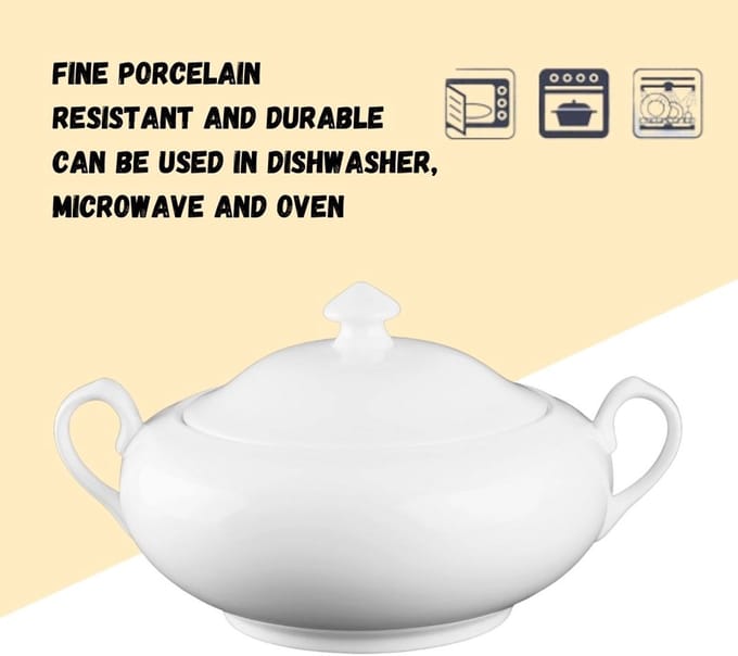 Wilmax WL-992491/A Terrine met deksel 2800ml Porselein Wit
