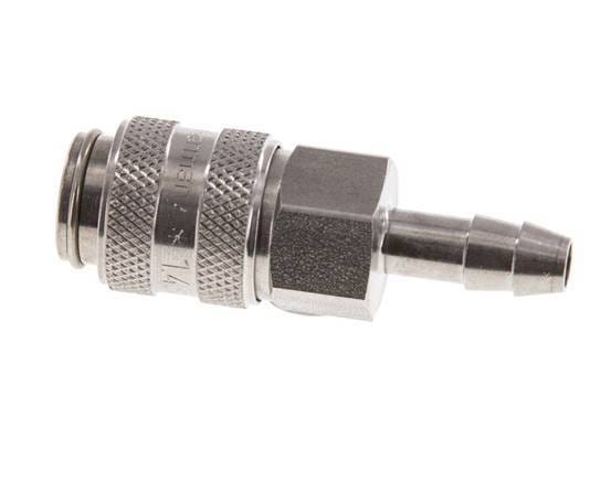 RVS DN 5 Luchtkoppeling Snelkoppeling 6 mm Slangpilaar Double Shut-Off