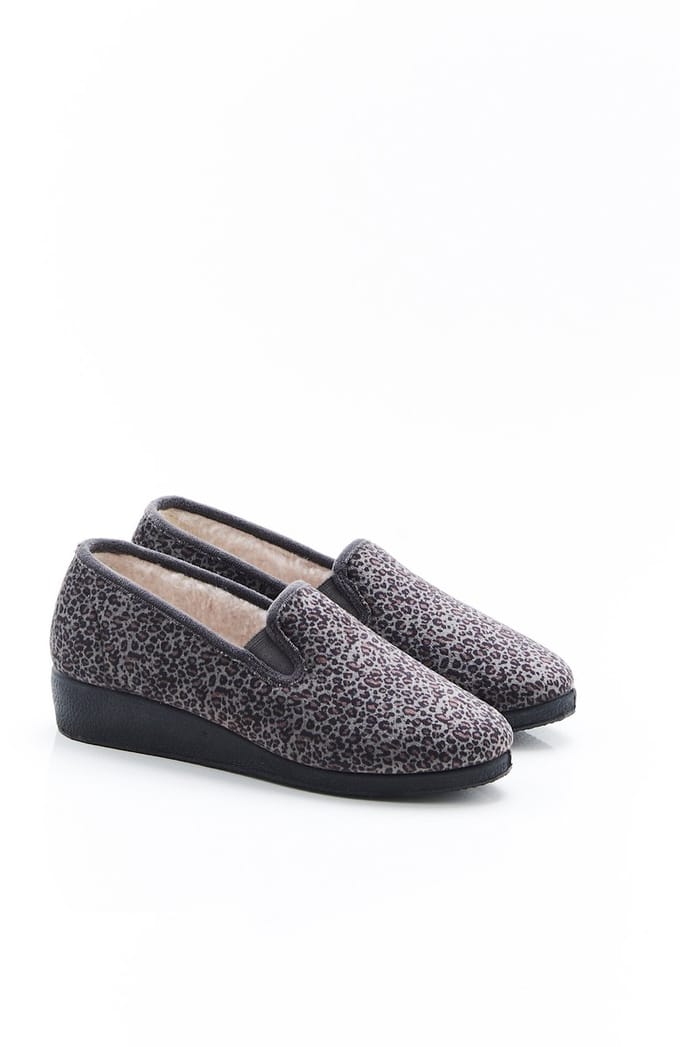 Damart - Thermolactyl pantoffels van velours - Dames - Grijs - 37