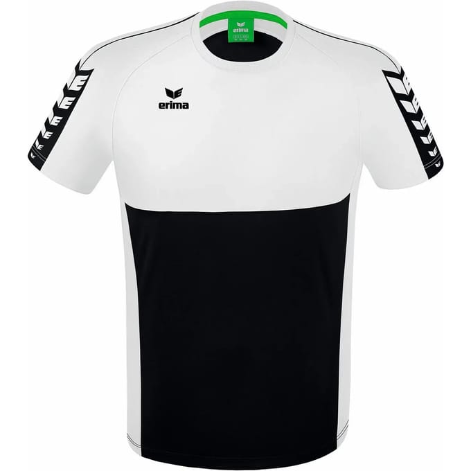 Erima Six Wings T-Shirt Kinderen - Wit / Zwart | Maat: 152