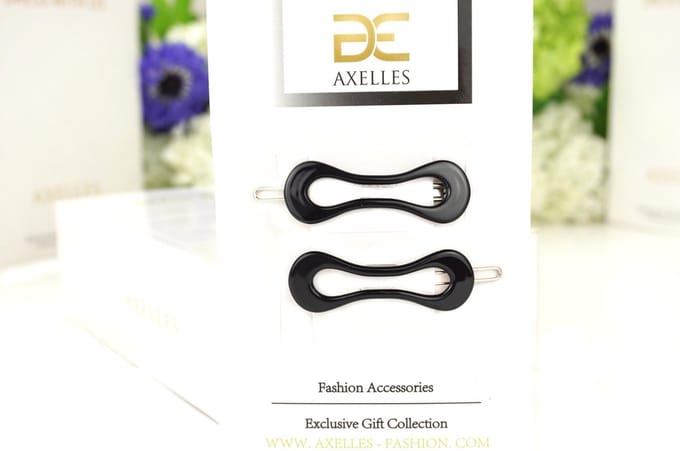 Trendy haarspeldje in eco-componenten, 2 set (zwart)