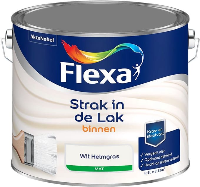 Flexa - Strak In De Lak Binnenlak Mat - Wit Helmgras - Mengverf - 2,5 L