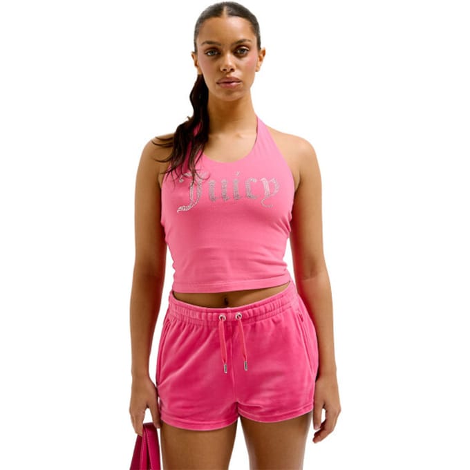 Juicy Couture Juicy Couture Tied Halter Neck Top ROZE - Maat S