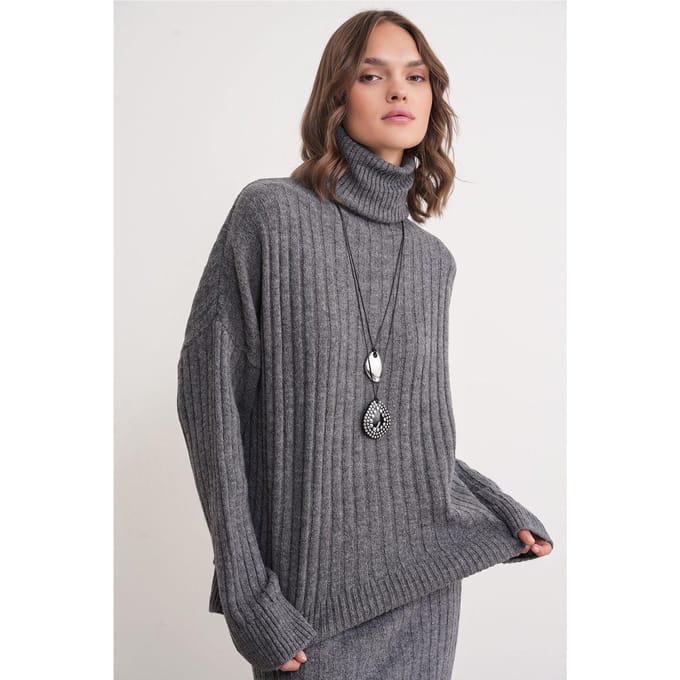 Oversized Geribbelde Coltrui