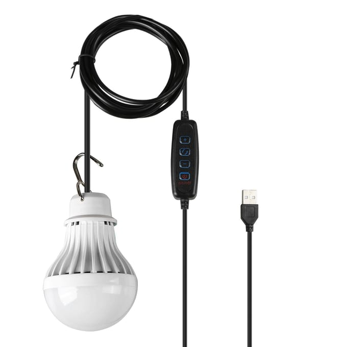 Buiten USB LED-lamp Warm/Wit/Warm Wit Licht Verstelbare Helderheid Haak voor Kamperen Wandelen black