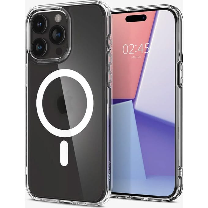 Spigen Ultra Hybrid Backcover MagSafe voor de Apple iPhone 15 Pro - Frost Clear