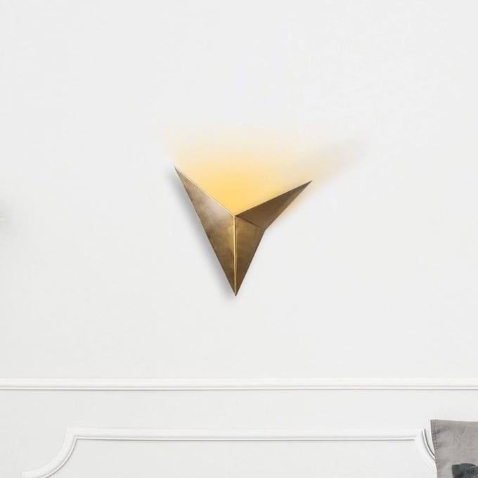 Opviq Wandlamp Bird 3203, goud antiek, metaal, driehoekig