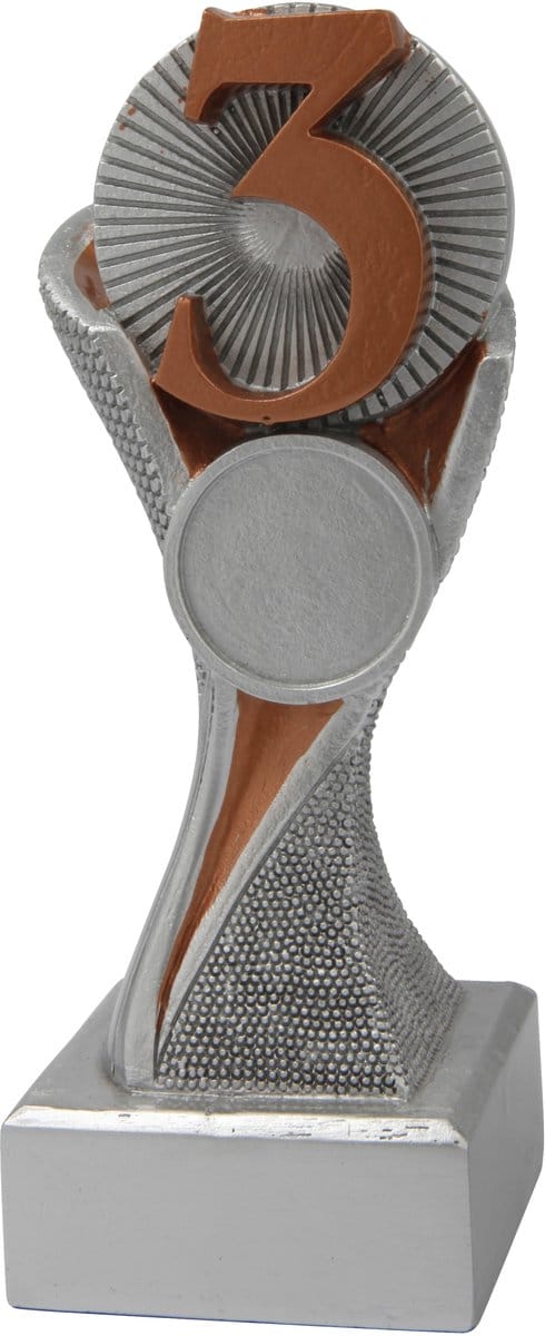 Trofee Nummer 3 Zilver/Brons 15 cm Derde Prijs Vis Wedstrijd Viswedstrijd Vissen