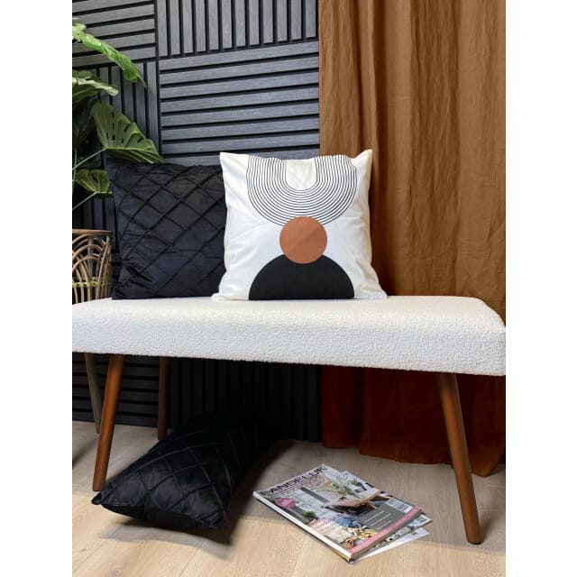 Velvet Cross Zwart Kussenhoes | Fluweel - Polyester | 45 x 45 cm