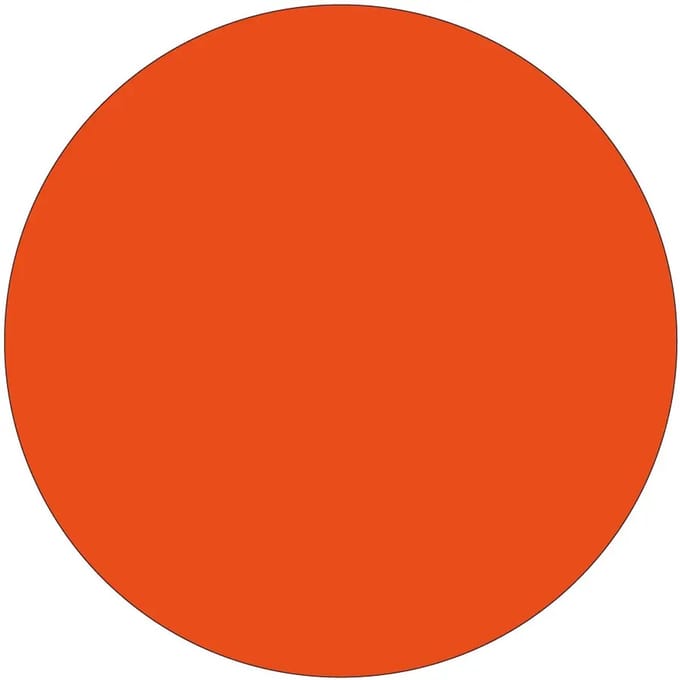 Rond oranje bord | gecoat dibond materiaal | 10 cm