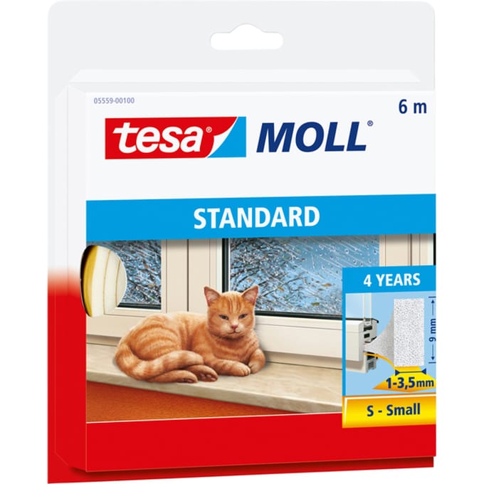 tesa STANDARD 05559-00100-00 Afdichtingstape tesamoll Wit (l x b) 6 m x 9 mm 1 stuk(s)