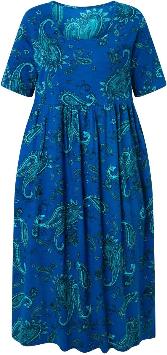 Ulla Popken - Dames - Jersey maxi-jurk - Korenbloem - Maat 54+