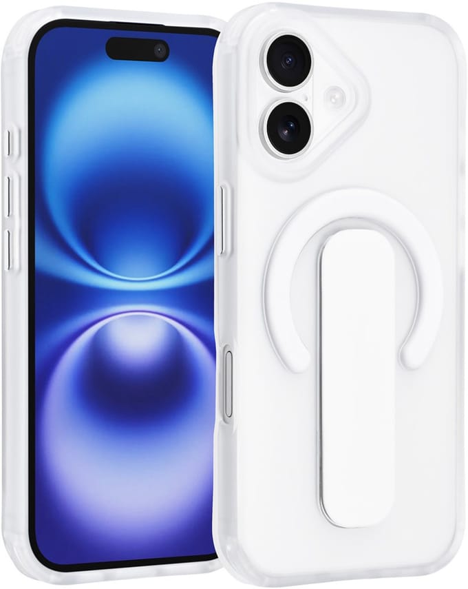 TUNIQ Back cover iPhone 17 - Ingebouwde Ring Stand - Antishock - Zilver