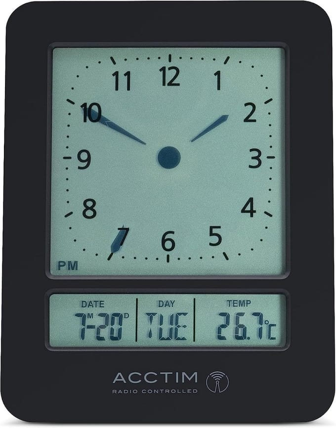 Digitale Wekker met Radiosignaal, Dubbel Alarm en Temperatuurweergave