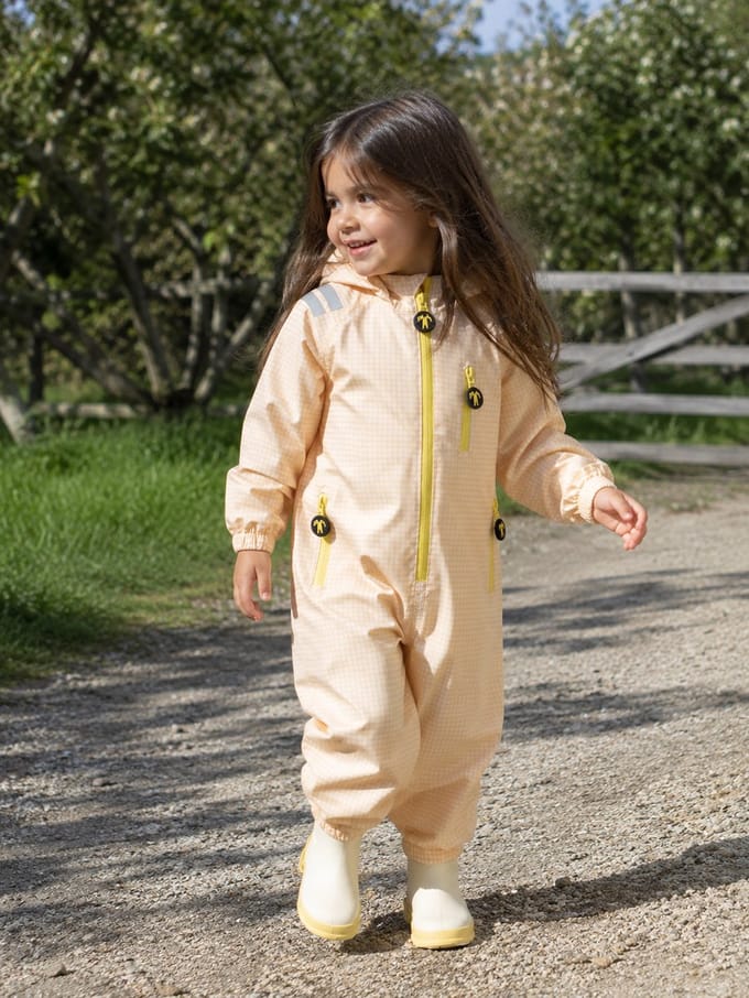 Ducksday Regenpak – Regenoverall – Waterdicht & Ademend – Gerecycled Polyester – Maat 92/98 – Lemon