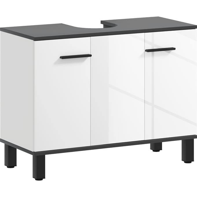 Homcom Onderkast met 2 Deuren en Verstelbare Planken 80X34X60 cm Wit