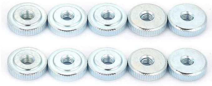 Dailygoods- Ecrou M5 - 10 Stuks - Plat Moleté - Roestvrij Staal - Zink Gecoat - Professionele Kwaliteit - Moer